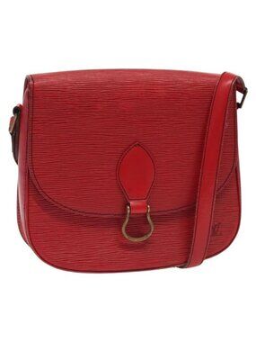 Authentic LOUIS VUITTON Epi Saint Cloud GM Shoulder Bag Red M52197 LV